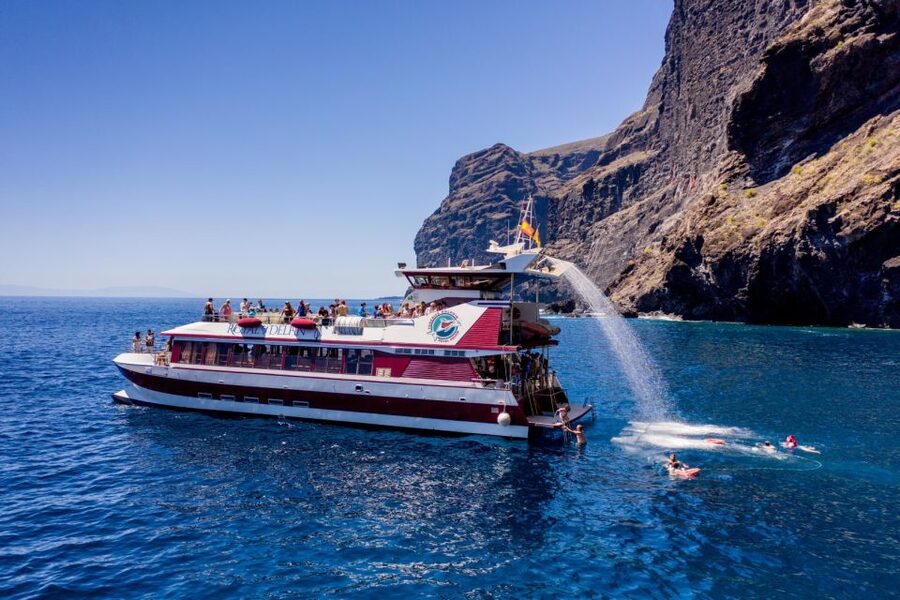 Adeje: Whale and Dolphin Watching Cruise with Lunch and Swim - The boat experience: clean catamaran, multiple decks, and crowd moments