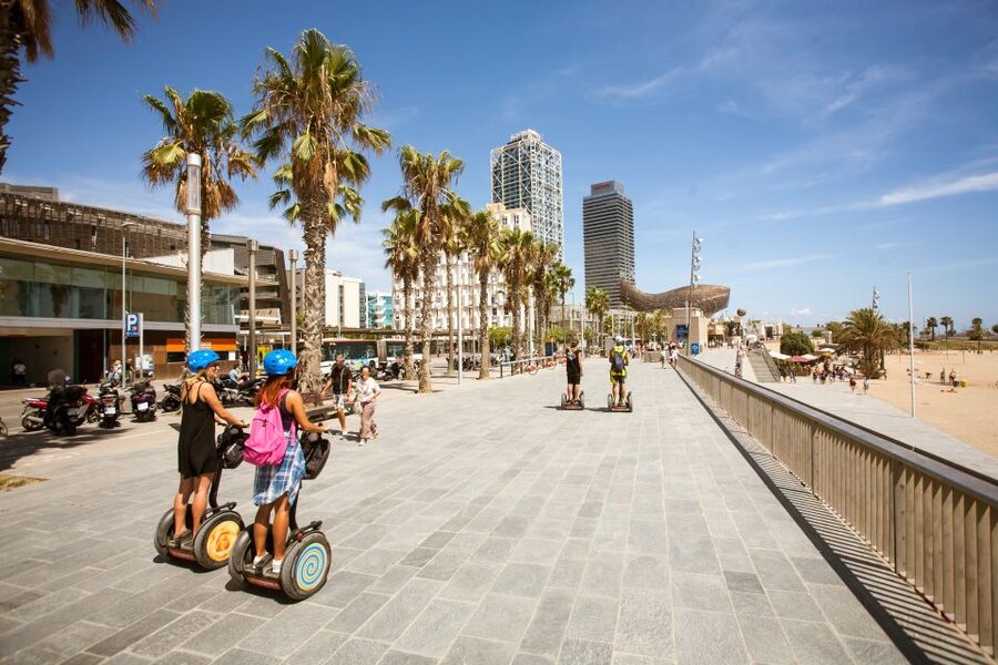 Barcelona: City Highlights Guided Segway Tour - Barceloneta perspective plus Catalan independence context