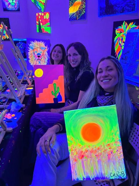 Barcelona: Fluorescent Paint and Wine Workshop - Materials, Canvas Size, and Luggage Reality