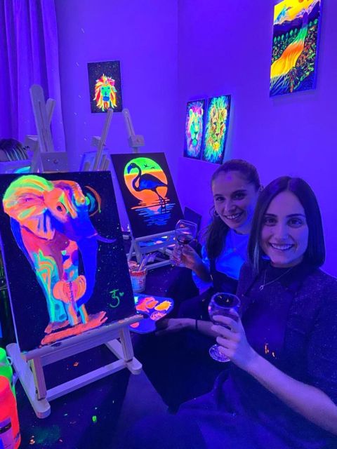 Barcelona: Fluorescent Paint and Wine Workshop - Price and Value at Around $47 for 2 Hours