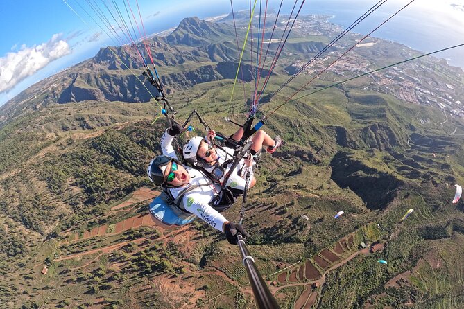 BRONZE tandem paragliding flight in South Tenerife, free pick up - Key highlights