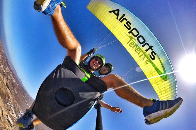 BRONZE tandem paragliding flight in South Tenerife, free pick up - From Costa Adeje pickup to the takeoff hillside in a Mercedes Vito