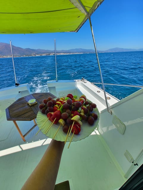 Estepona: Dolphins Searching Sea Cruise with Drink & Snacks - Onboard Comfort: Cushions, Bow Solarium, and Easy Viewing