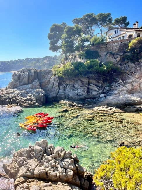 From Barcelona: Costa Brava Kayak & Snorkel Tour with Picnic - Kulas Bar start point, and how the day flows