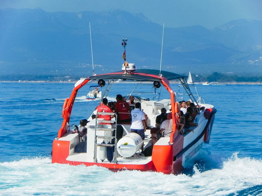 From Salou/Cambrils: Speedboat Tour - The ride out along Costa Dorada, where the captain does the entertaining