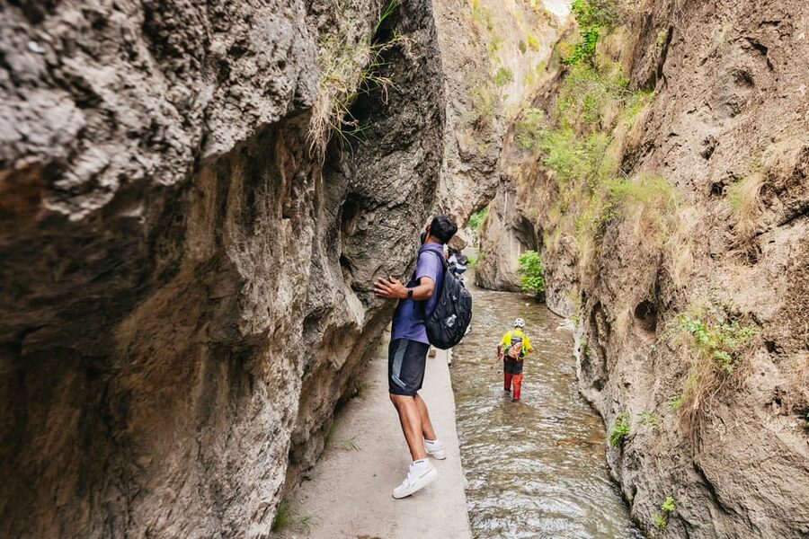 Granada: Los Cahorros de Monachil Canyon Hiking Tour - The Monachil River start: hanging bridges and that cool-running-water feeling