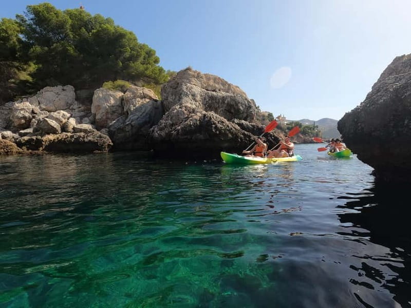 La Herradura: Kayak & Snorkel Tour Maro-Cerro Gordo Reserve - Snorkeling in clear blue water, with gear provided