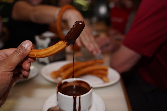 Madrid by Night: Tapas Crawl, Local Drinks & Hidden Gems - Plaza Mayor and the bocadillo de calamares plus croquettes
