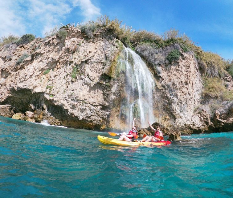 Nerja: Guided Kayak Tour Nerja Cliffs and Maro Waterfall - Entering The Sea Caves: Nerja Cliff Views From Kayak