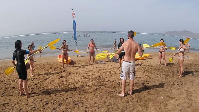 Puerto Mogán: Guided Adventure Kayak Tour in Caves & Snorkel - The paddle route: coastal cliffs, a 4 km stretch, and a workout feel