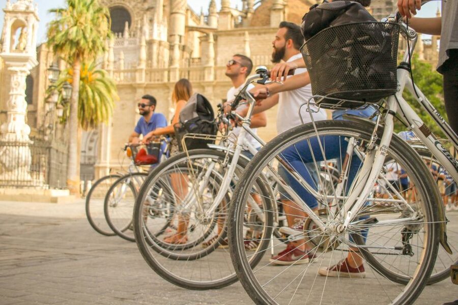 Seville: City Sightseeing and Local Culture Bike Tour - San Telmo Palace stop: a quick history fix without the heavy lift