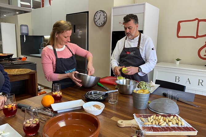 Valencian paella workshop and visit to the Algiros market - Wine, Sangria, and the Big Eat-Your-Work Moment